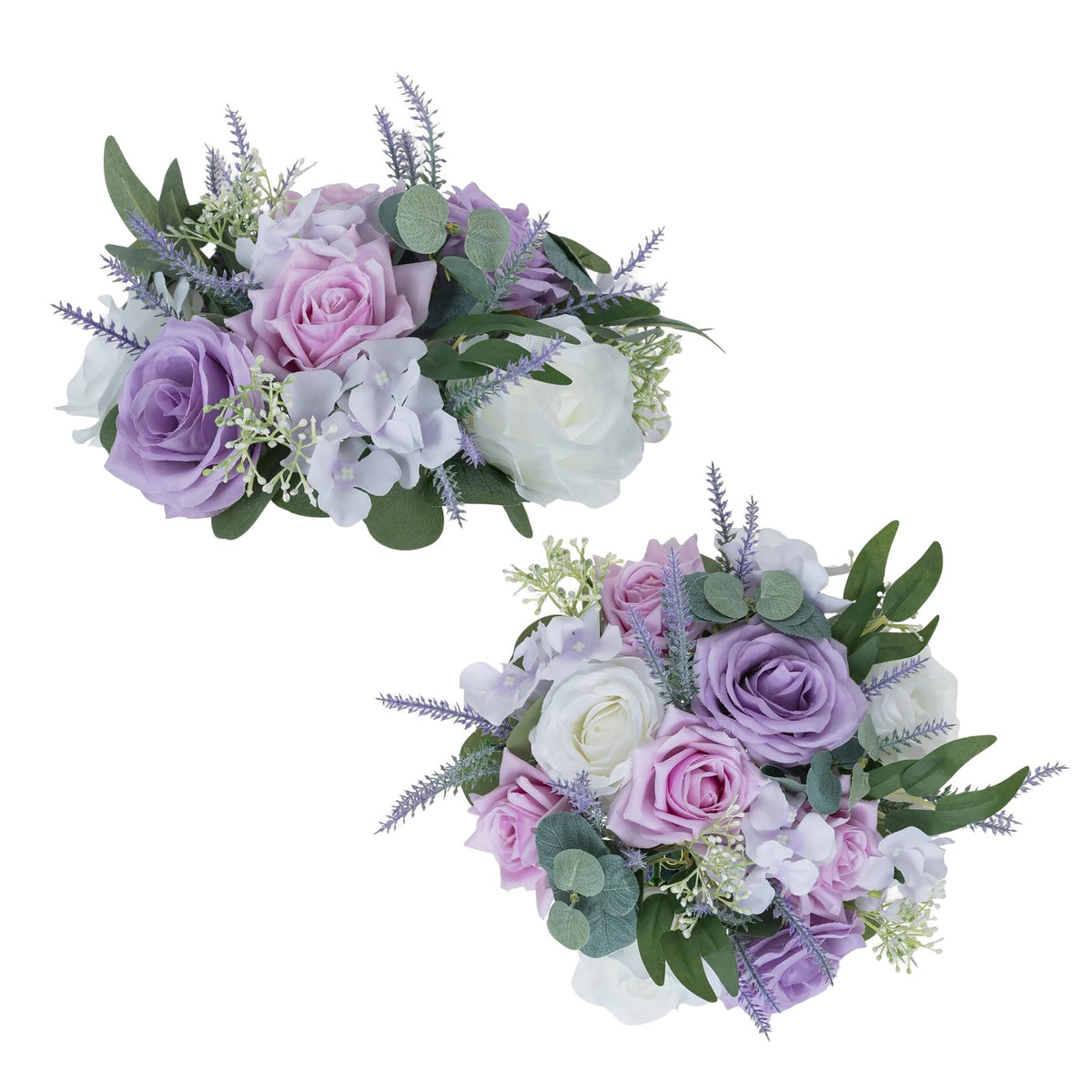 Flower Balls Centerpieces for Tables: White Silk Rose, 10Pcs