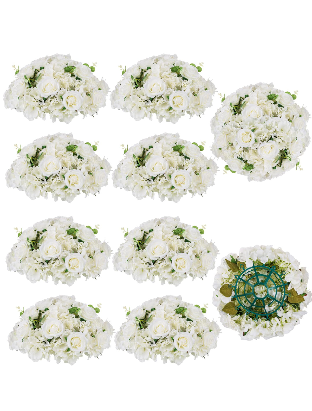 BLOSMON Wedding Flower Ball Centerpieces for Tables, 10 Pcs, White, Large