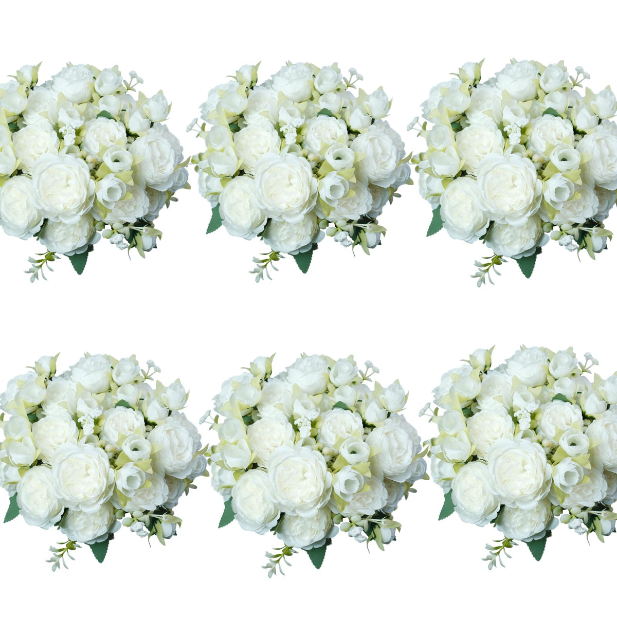6 Pcs Peonies Artificial Flowers, Pink Flowers for Centerpieces