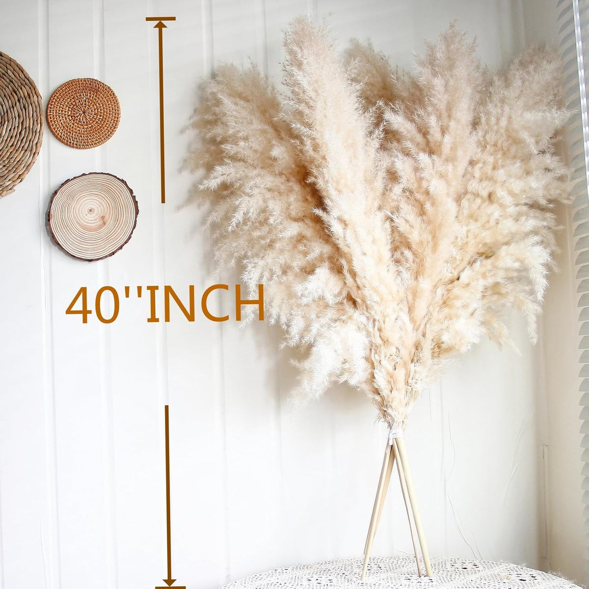 20pcs 40'' Pampas Grass Tall Decor - Pompas Floral, Tall Pampas Grass for Floor Vases, Living Room Floor, Floor Plants, Plumas para, and Grass Wall Decor