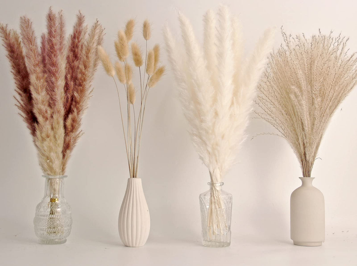 10 PCS 40" Tall Pampas Grass Stems in Natural Beige, Add a Boho Touch to Your Space—Pompas Grass Ideal for Floral Arrangements, Floor Vases, Weddings, and Creating a Bohemian Ambiance at Home.