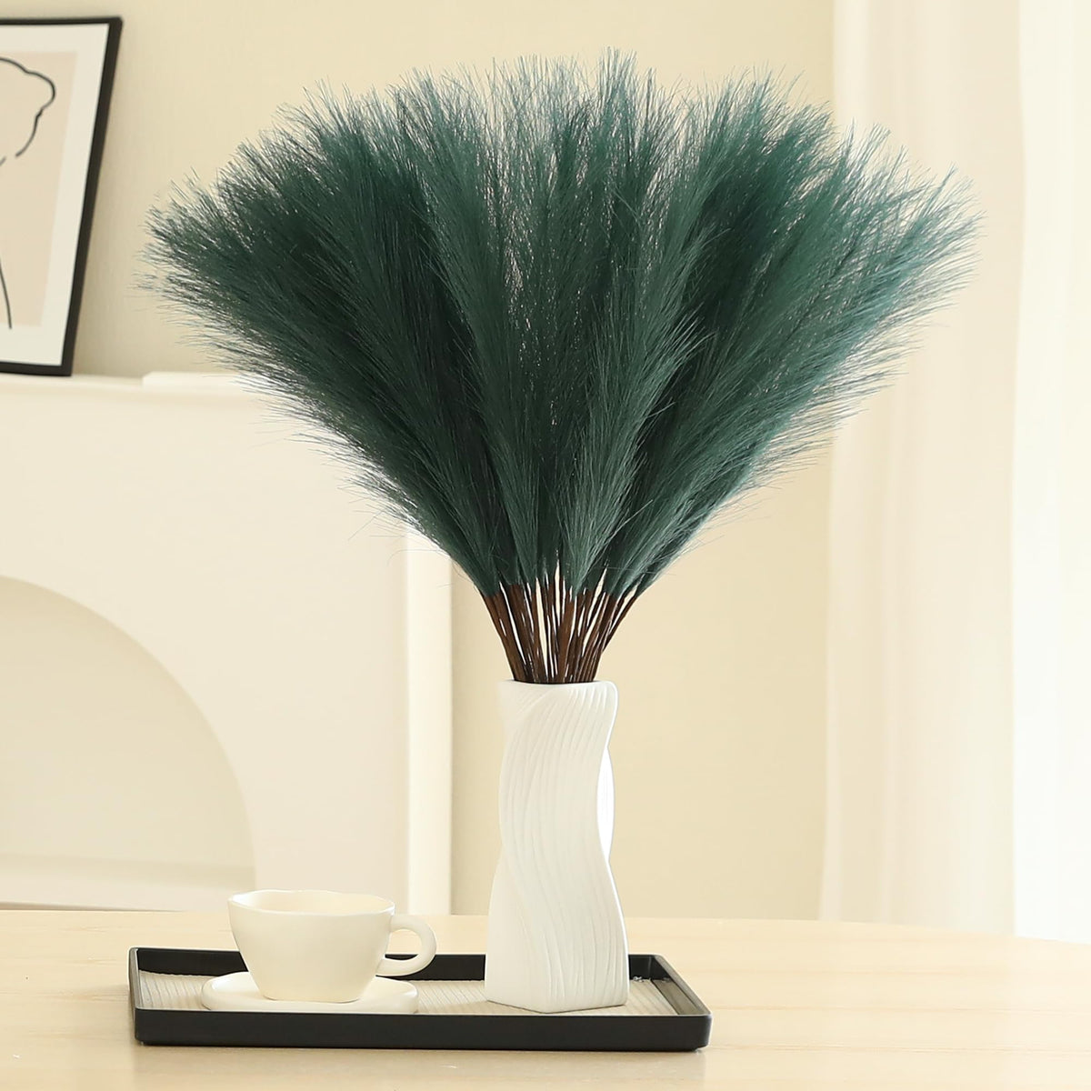 Wertuirk 30pcs Faux Pampas Grass - 24 Inch Pink Pampas Grass Home Decor