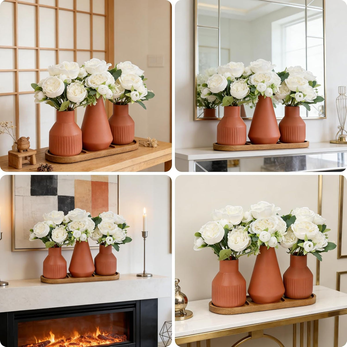 White Flower Table Centerpieces for Dining Room