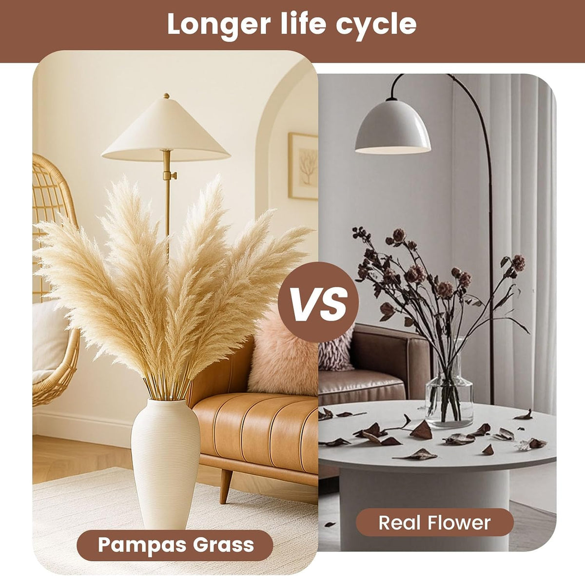 JOHOUSE 16PCS 40'' Tall Pampas Grass for Floor Vase