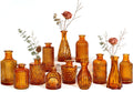 UPBUD Amber Gold Glass Bud Vases Set of 12, Small Vases for Flowers