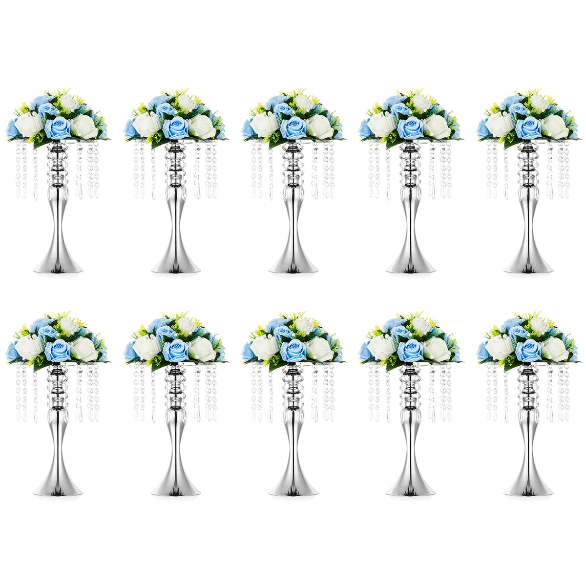 NUPTIO Tall Vase Table Centerpiece, 13.8", Gold, 10 Pcs