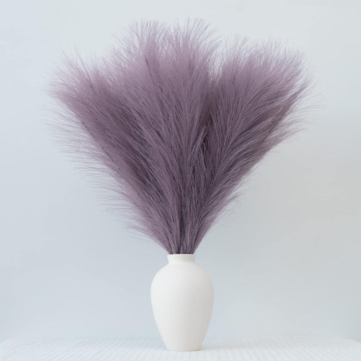 Faux Pampas Grass, 18"/45cm Artificial Pampas Grass Fluffy 6 Stem pompous Grass Flower Arrangement for Boho Home Wedding Decoration (Beige,Taupe)