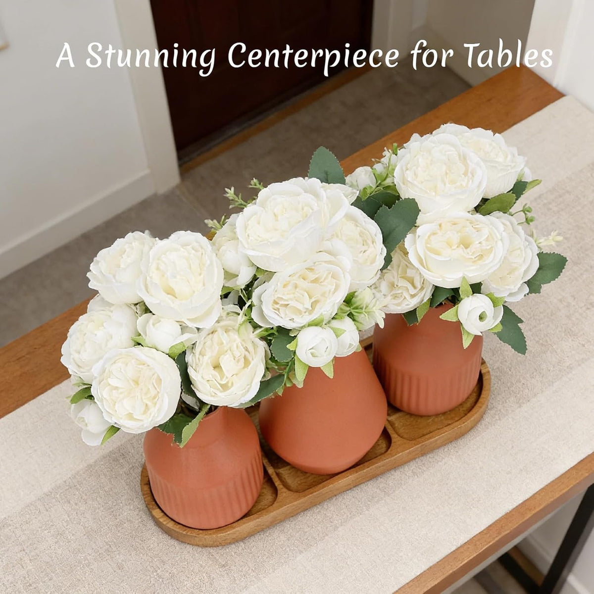 White Flower Table Centerpieces for Dining Room