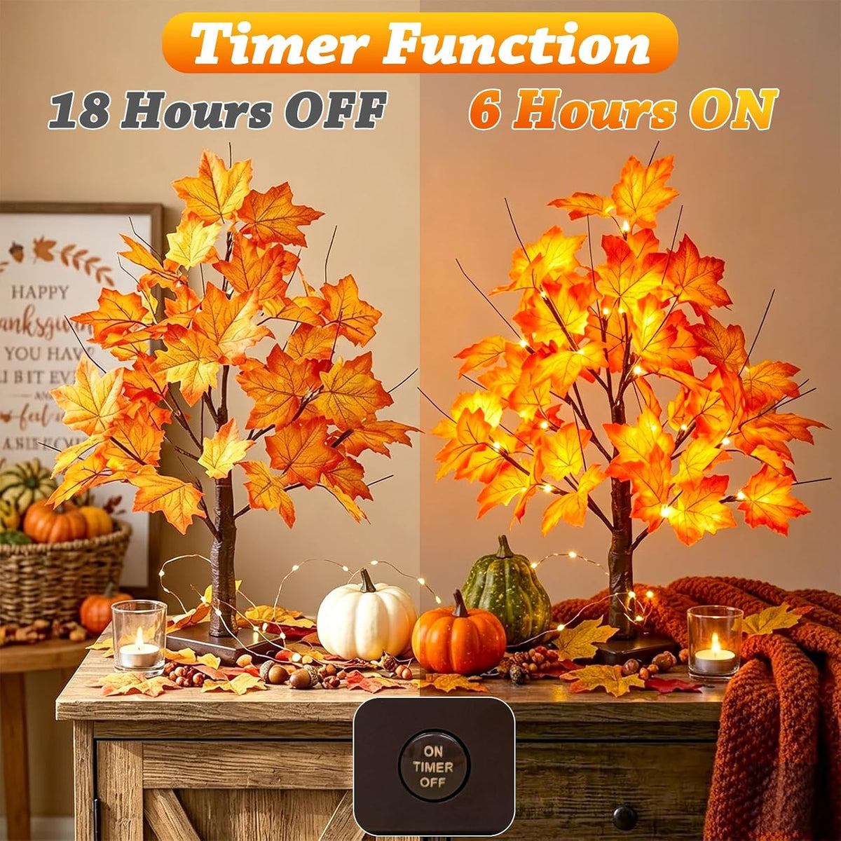 EAMBRITE Fall Decorations for Home Fall Maple Tree Fall Decor Fall Trees