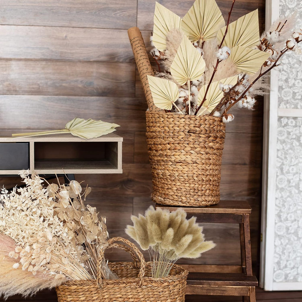 110 Pieces Dried Pampas Grass Decor Bulk, Dried Palm Spears Bunny Tails Pampas Reed Grass Dried Palm Leaves Dried Flower Bouquet for Wedding Boho Home Decor