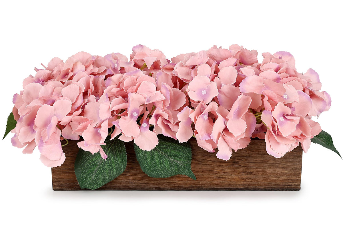 Pre-Made Hydrangea Centerpiece for Dining Table, Navy Blue