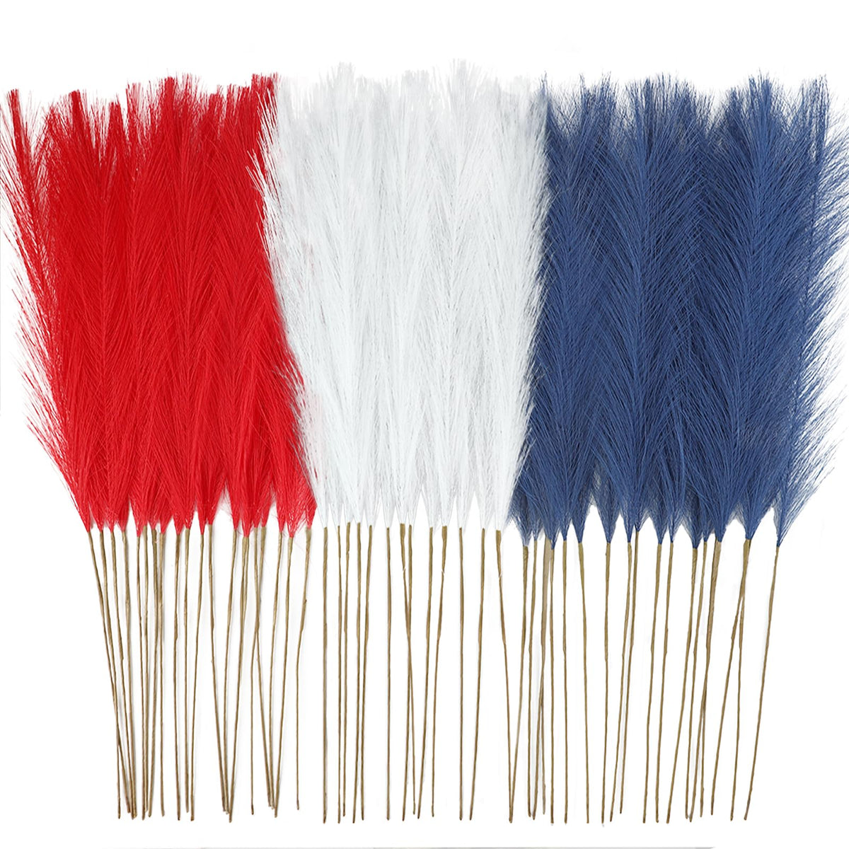obbsie 50PCS Burnt Orange Faux Pampas Grass Decor, 21.6" Fluffy Vase Filler