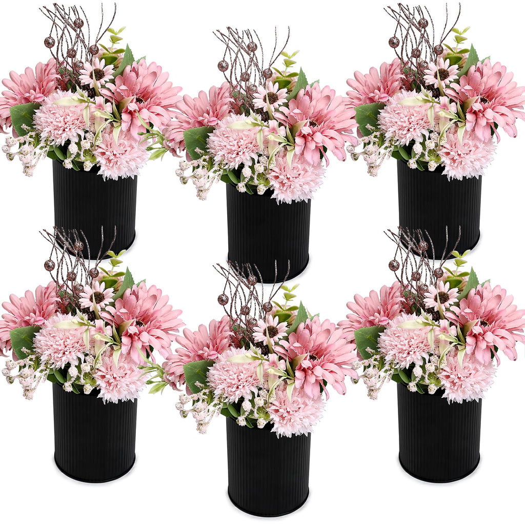 Ivory White & Rose Gold Flower Table Centerpieces, Set of 6