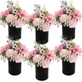 Ivory White & Rose Gold Flower Table Centerpieces, Set of 6
