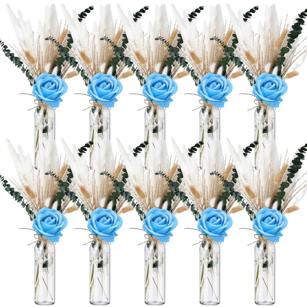 Qinyoung 10 Set Dried Pampas Grass Table Centerpiece for Wedding, Champagne