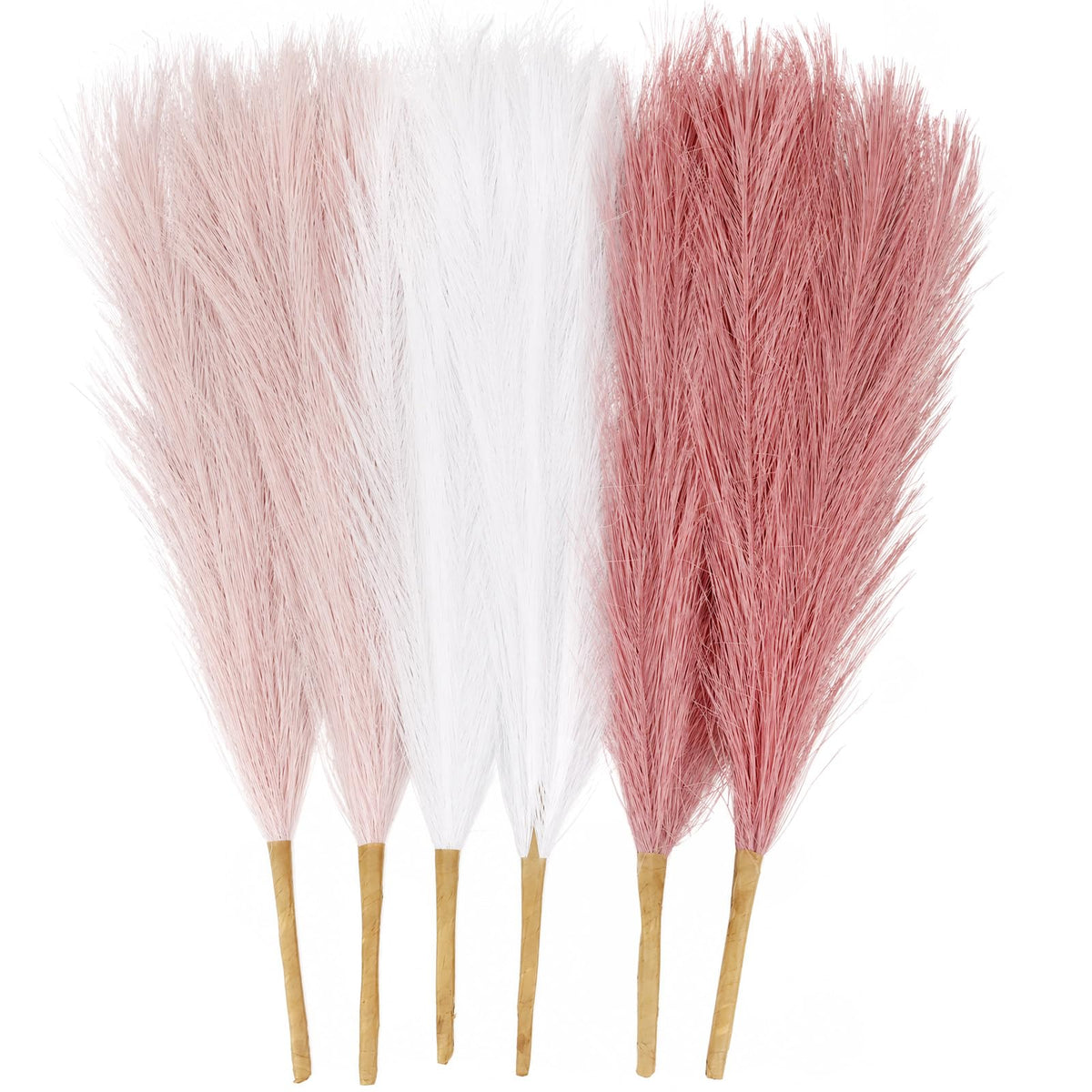 30pcs Pampas Grass Decor,21" Artificial Pompous Grass Bulk,Small Vase Filler Pompas Grass for Home Wedding Living Room Wall Party Decoration (Beige,Light Brown, 21 Inch 30 Pcs)