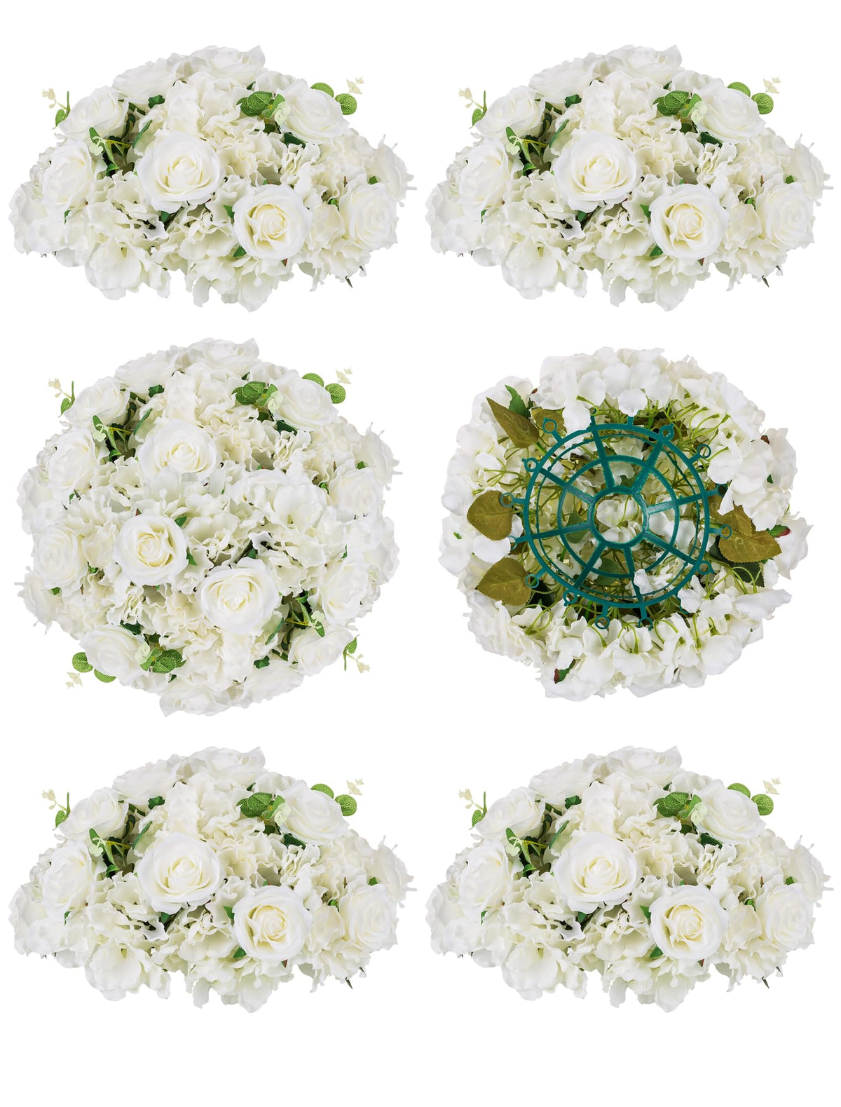 BLOSMON Wedding Flower Ball Centerpieces for Tables, 10 Pcs, White, Large