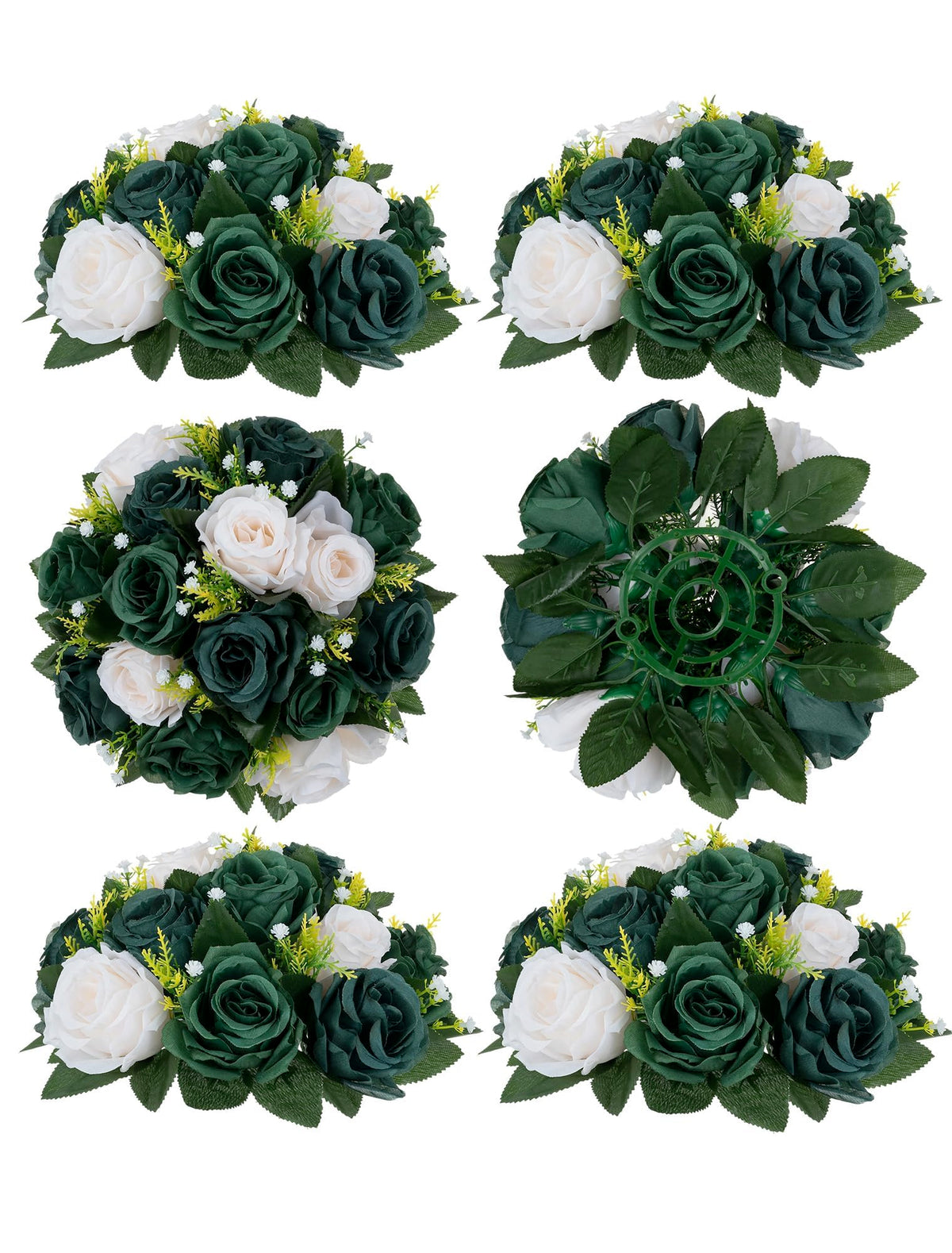 BLOSMON Faux Flower Centerpieces for Wedding Tables, 10 Pcs, Crimson Red