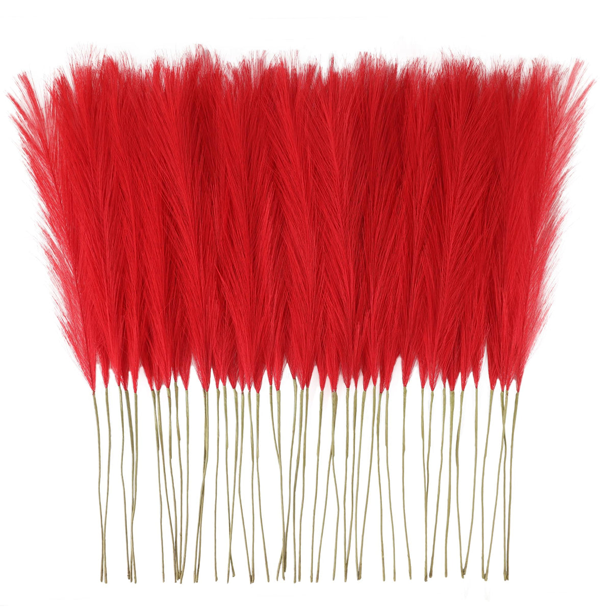 obbsie 50PCS Burnt Orange Faux Pampas Grass Decor, 21.6" Fluffy Vase Filler