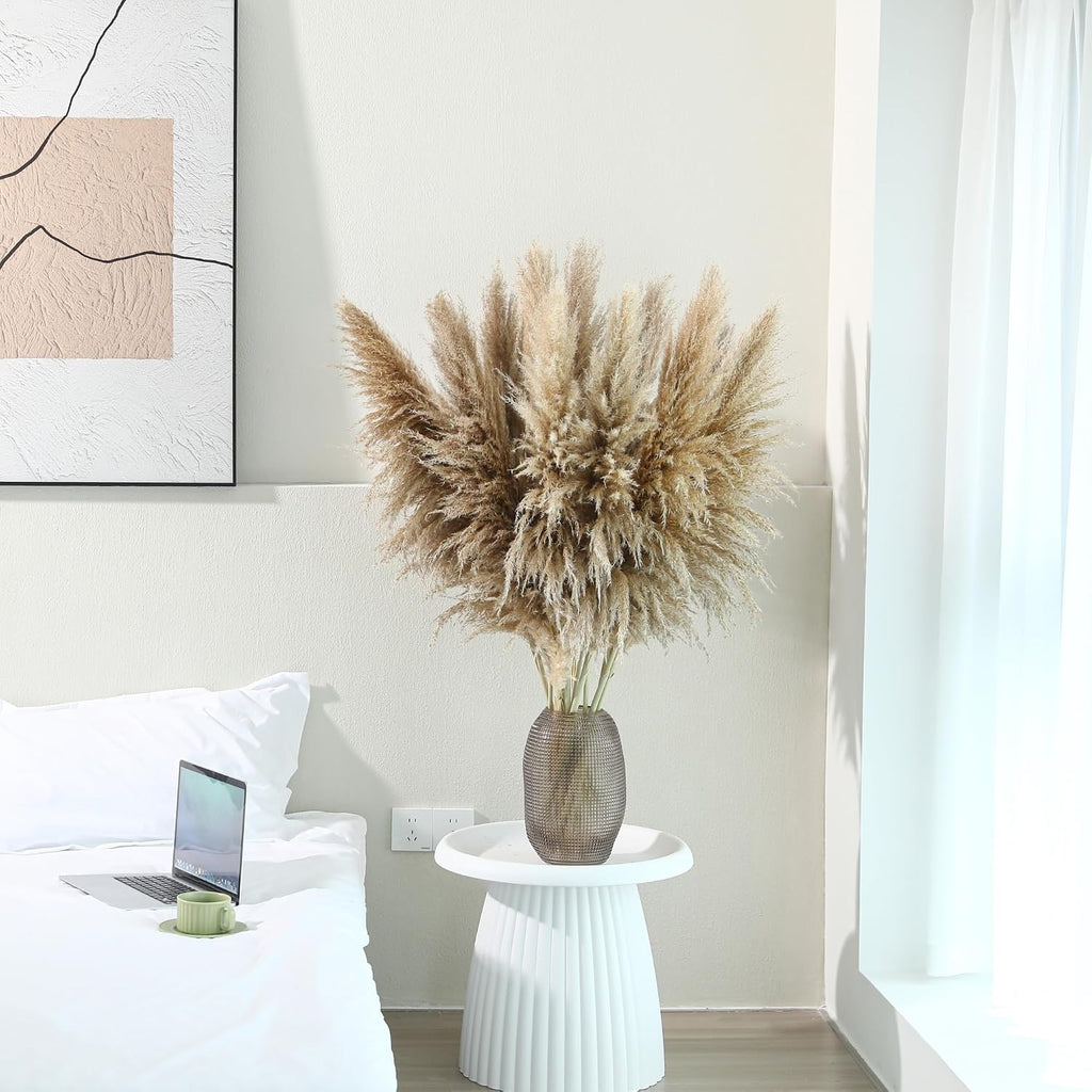 Wertuirk 12 Stems 46 inch Tall Dried Pampas Grass Decor