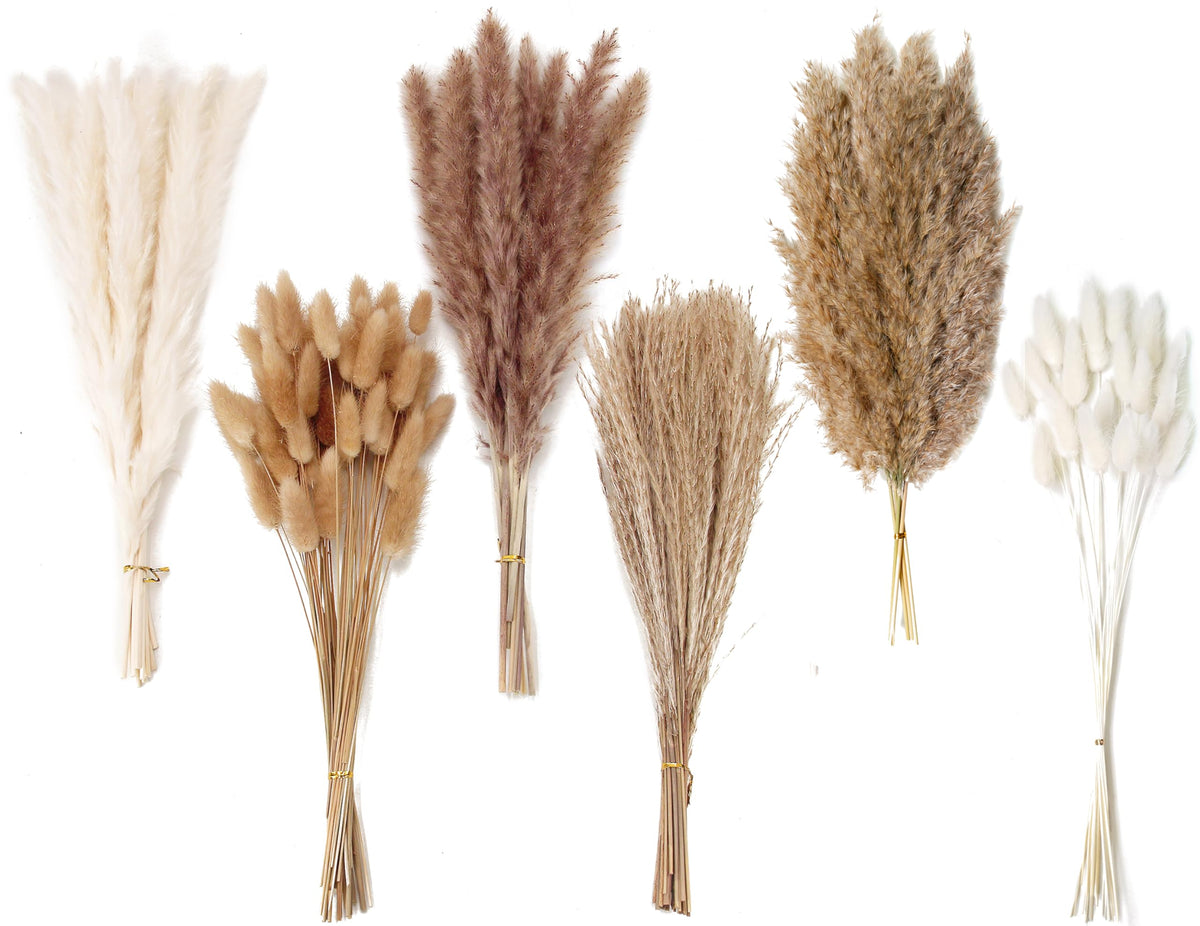 10 PCS 40" Tall Pampas Grass Stems in Natural Beige, Add a Boho Touch to Your Space—Pompas Grass Ideal for Floral Arrangements, Floor Vases, Weddings, and Creating a Bohemian Ambiance at Home.