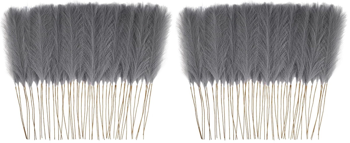 obbsie 50PCS Burnt Orange Faux Pampas Grass Decor, 21.6" Fluffy Vase Filler