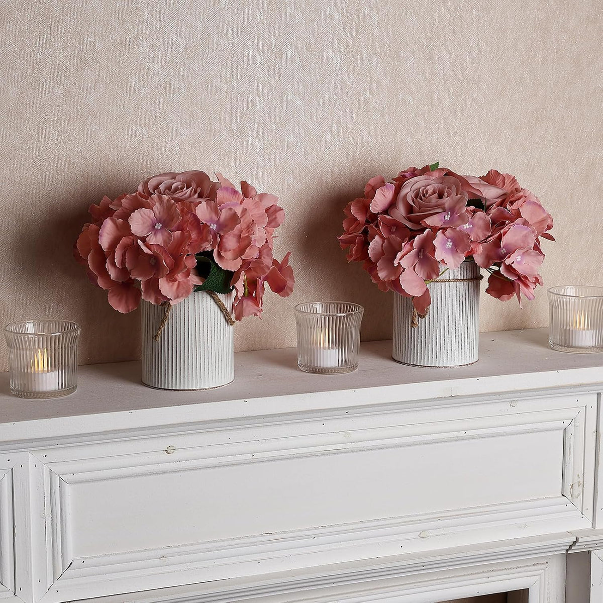Deep Pink Flower Table Centerpieces - Set of 6