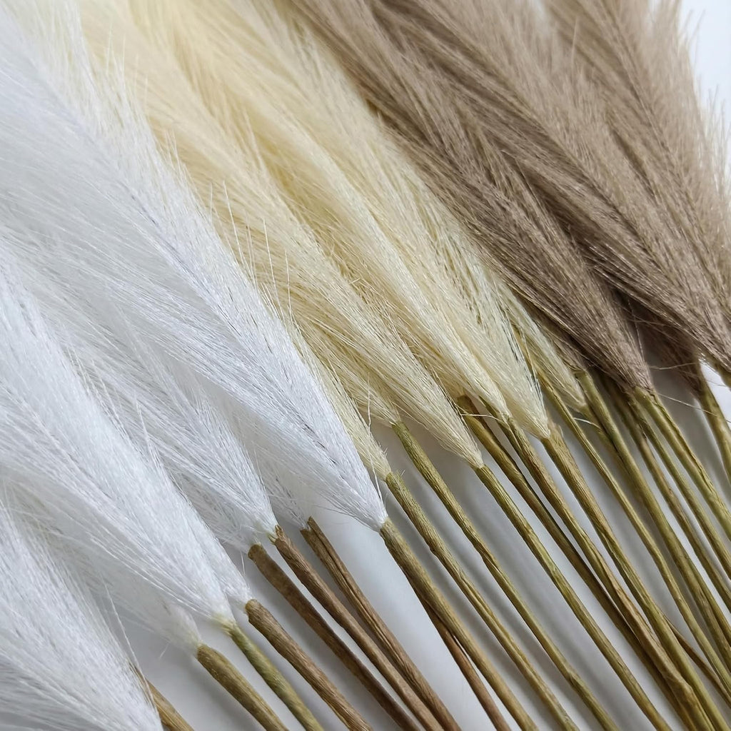 Artificial Pampas Grass Decor,21.7" Fluffy Faux Pampas,30Pcs Bohemian Style