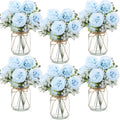 Zeyune 12 Sets Mason Jar Flowers Centerpiece Table Decorations,Green