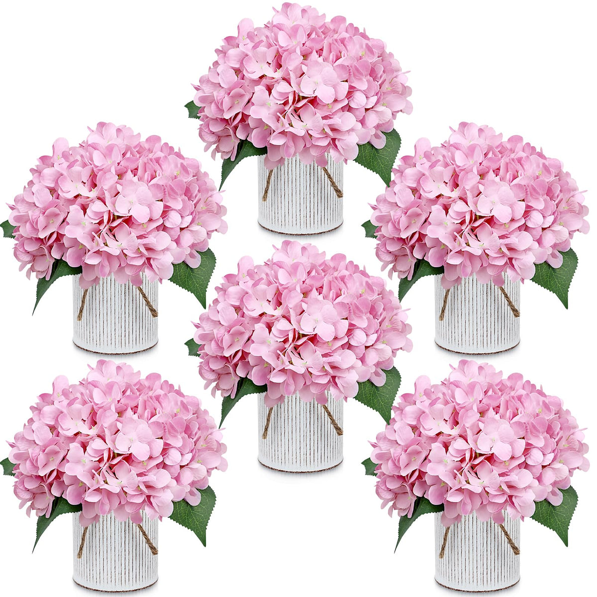 Deep Pink Flower Table Centerpieces - Set of 6