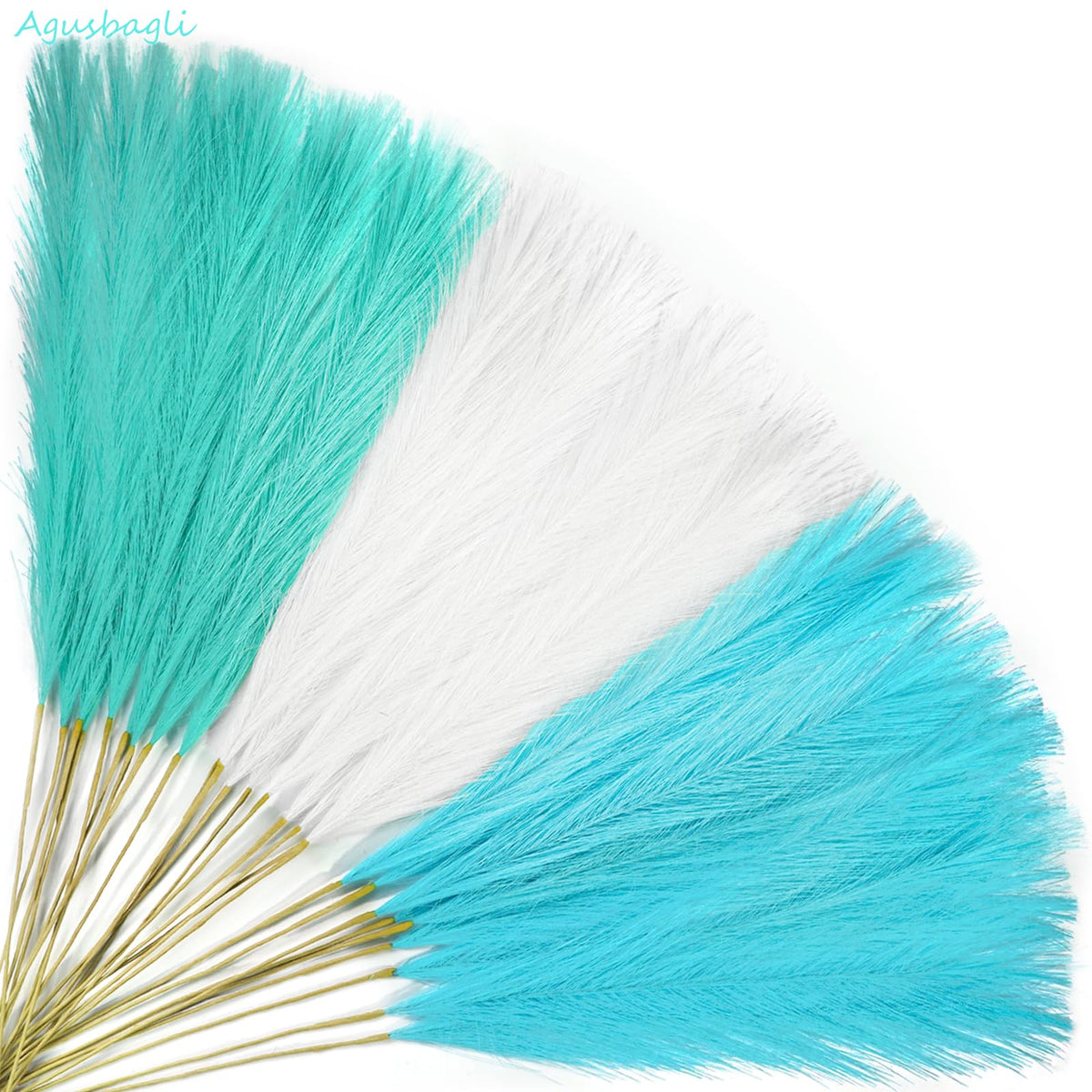 Agusbagli 30pcs Black Faux Pampas Grass Tall, 21.6in Artificial Colored Pompas Grass Short Fluffy Fake Pampas Stems Vase Filler Flower Arrangement for Home Wedding Centerpieces Boho Decor
