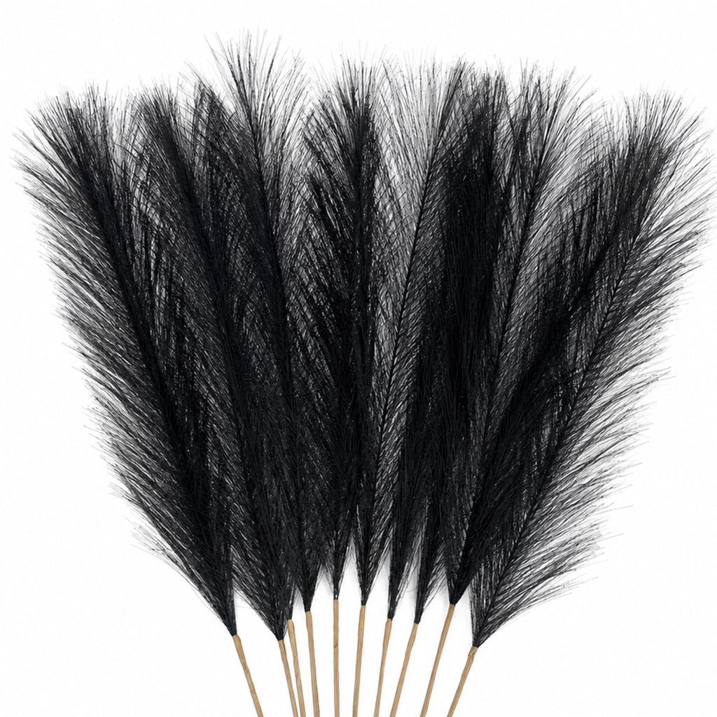 30 Pcs Pampas Grass Stems 21.7 Inches Fake Pampas Grass Artificial Flower Vase Filler for Boho Home Wedding Living Room Bathroom Wall Party Decor (Purple)