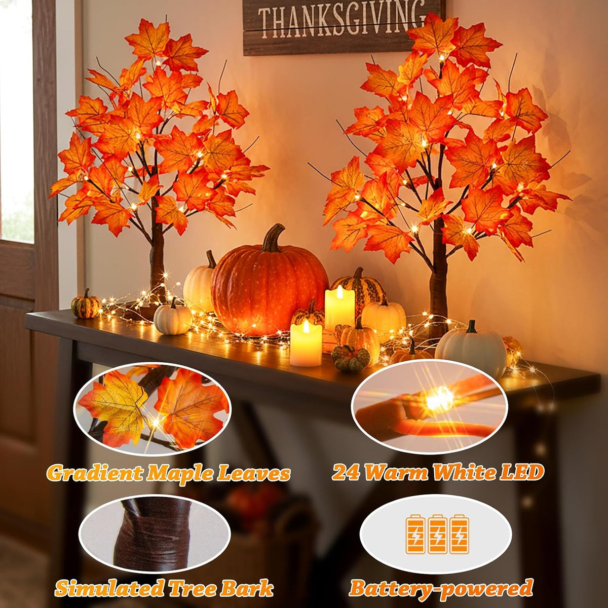 EAMBRITE Fall Decorations for Home Fall Maple Tree Fall Decor Fall Trees
