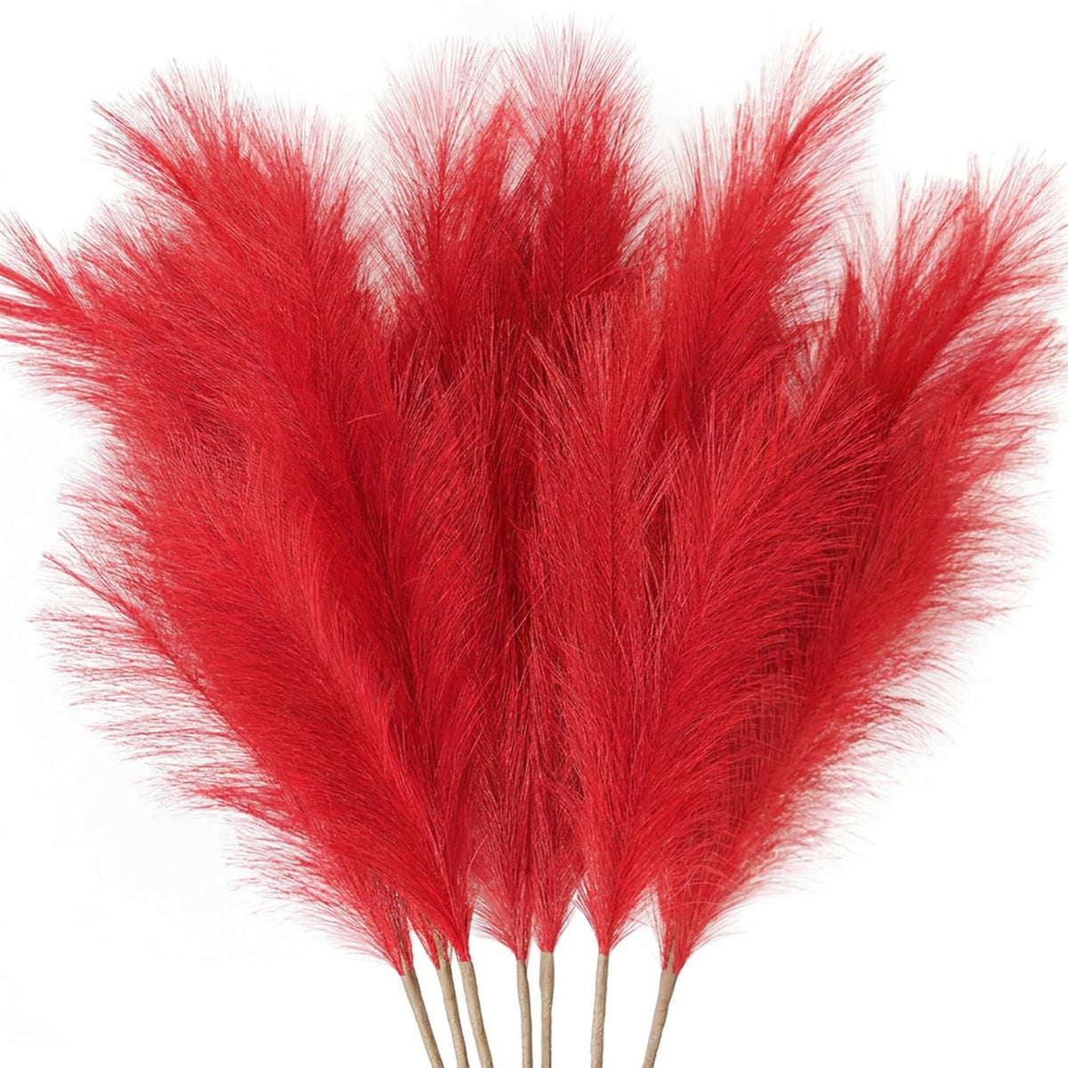 ZIFTY Faux Pampas Grass Decor 17" 6Pcs Handmade Flower Boho Decor Beige
