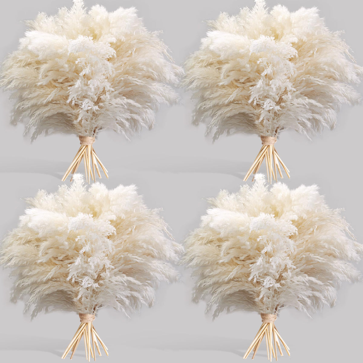 40PCS White Pampas Grass for Home Decor - Elegant Boho Decor - Premium Quality Pampas Grass Stems - Perfect for House, Nursery, Western, Wedding, Table, and Bohemian Decor