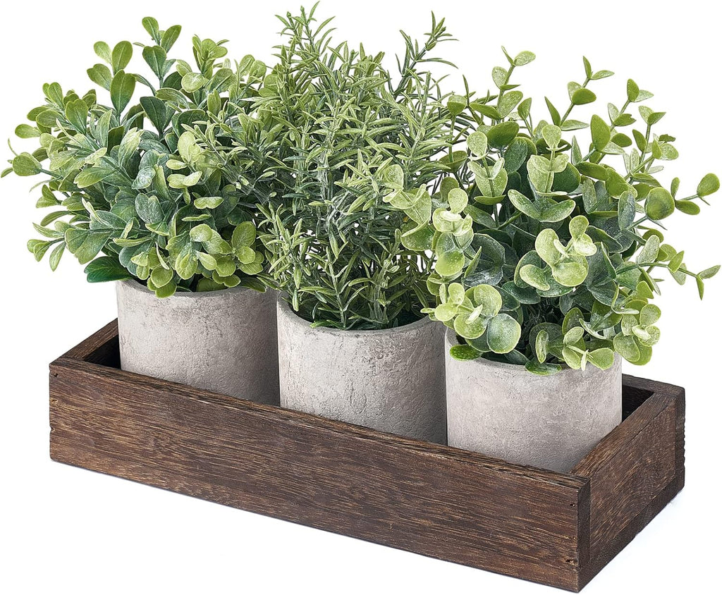 Dahey 3 Pack Mini Potted Fake Plants Farmhouse Centerpieces for Table Decor