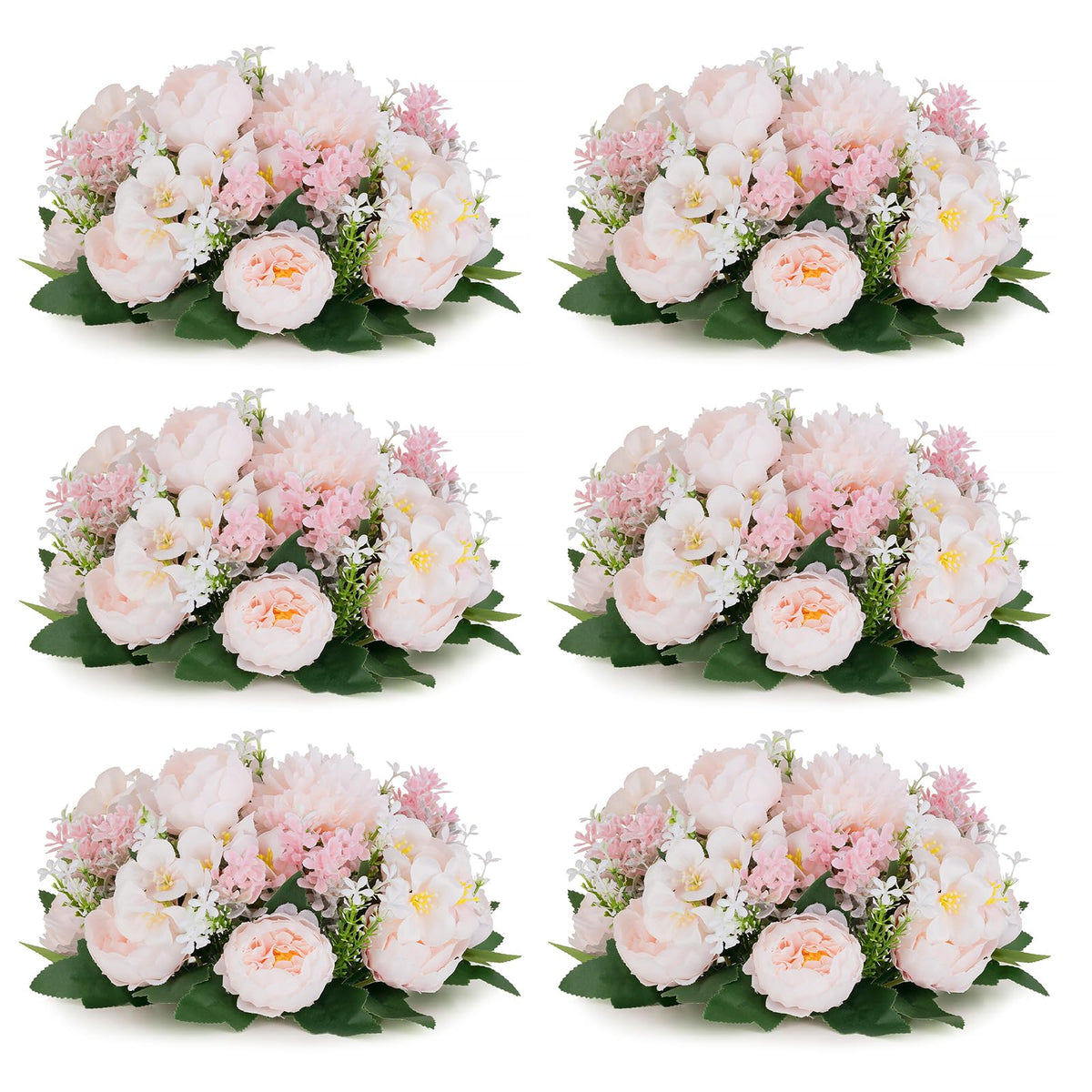 Flower Balls Centerpieces for Tables: White Silk Rose, 10Pcs