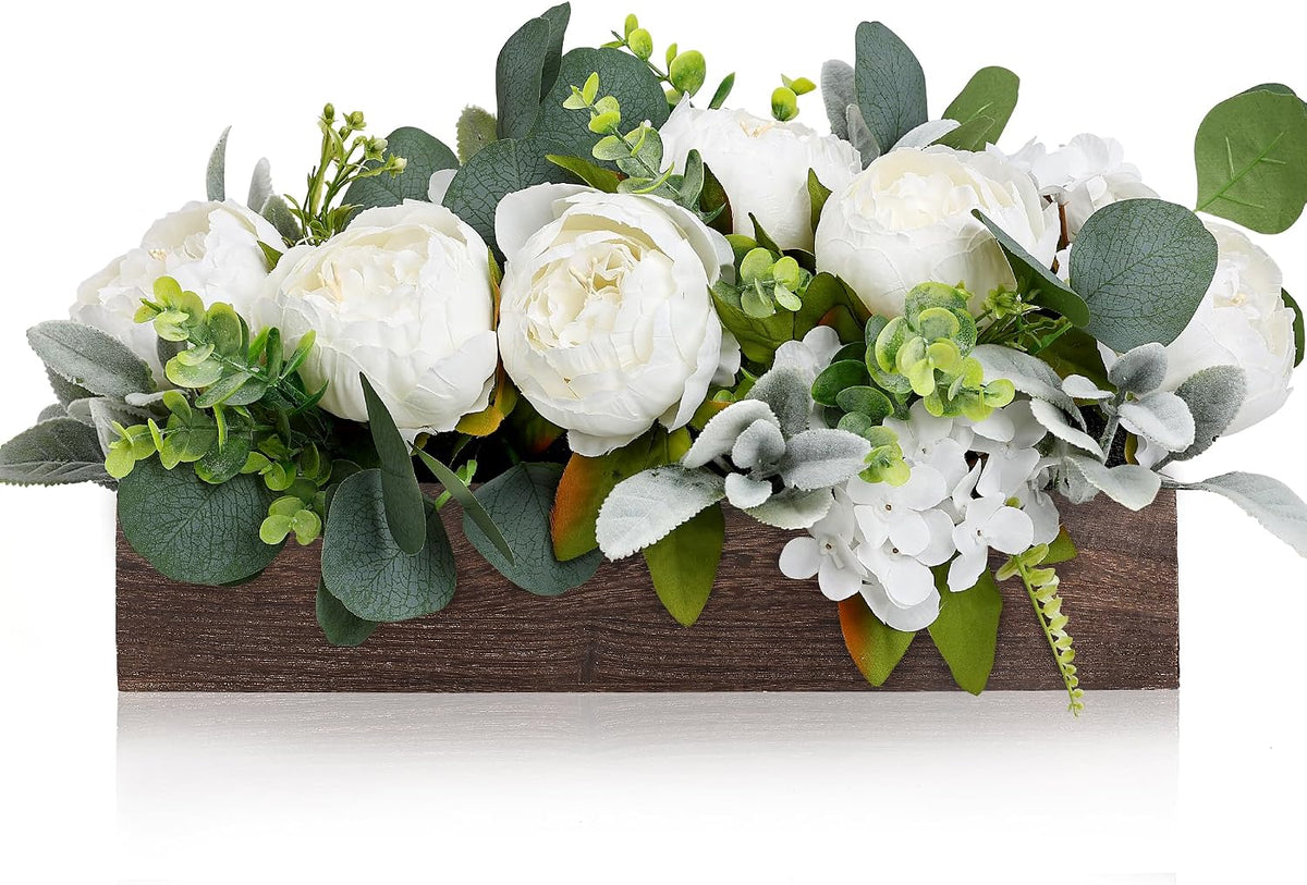 Pre-Made Table Centerpieces for Dining Table, 14'' - White