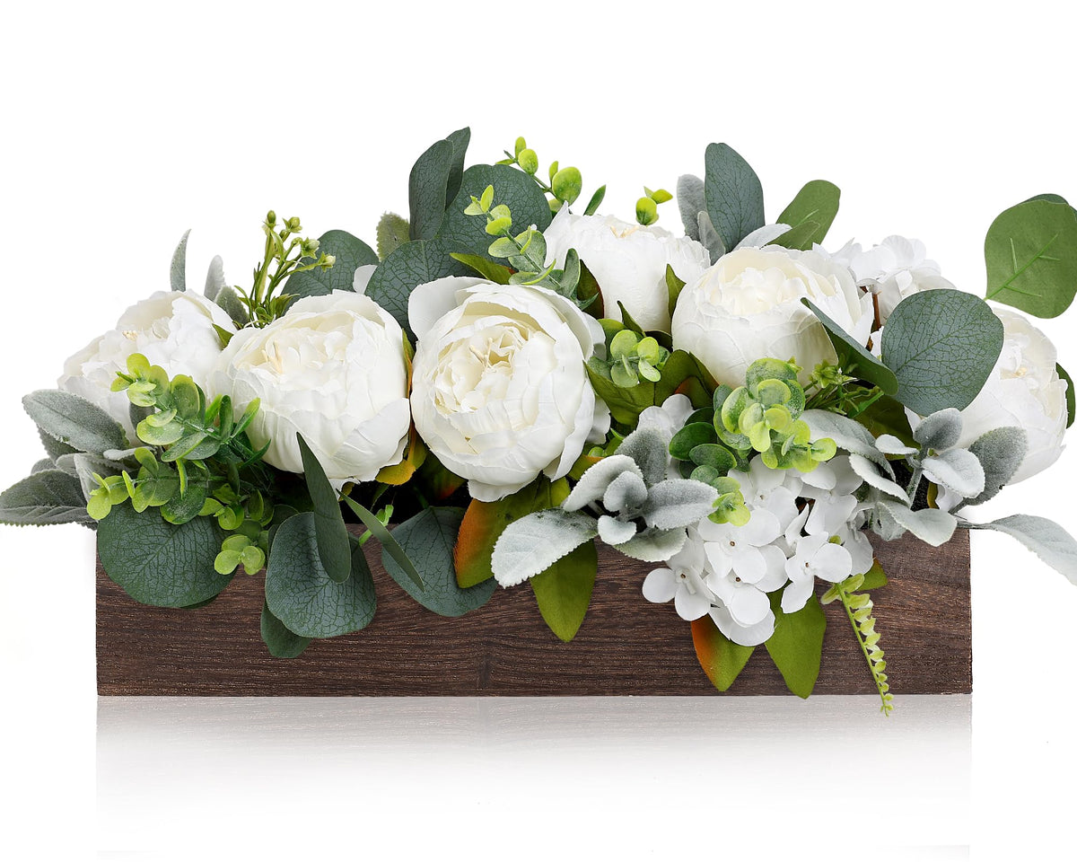Pre-Made Table Centerpieces for Dining Table, 14'' - White