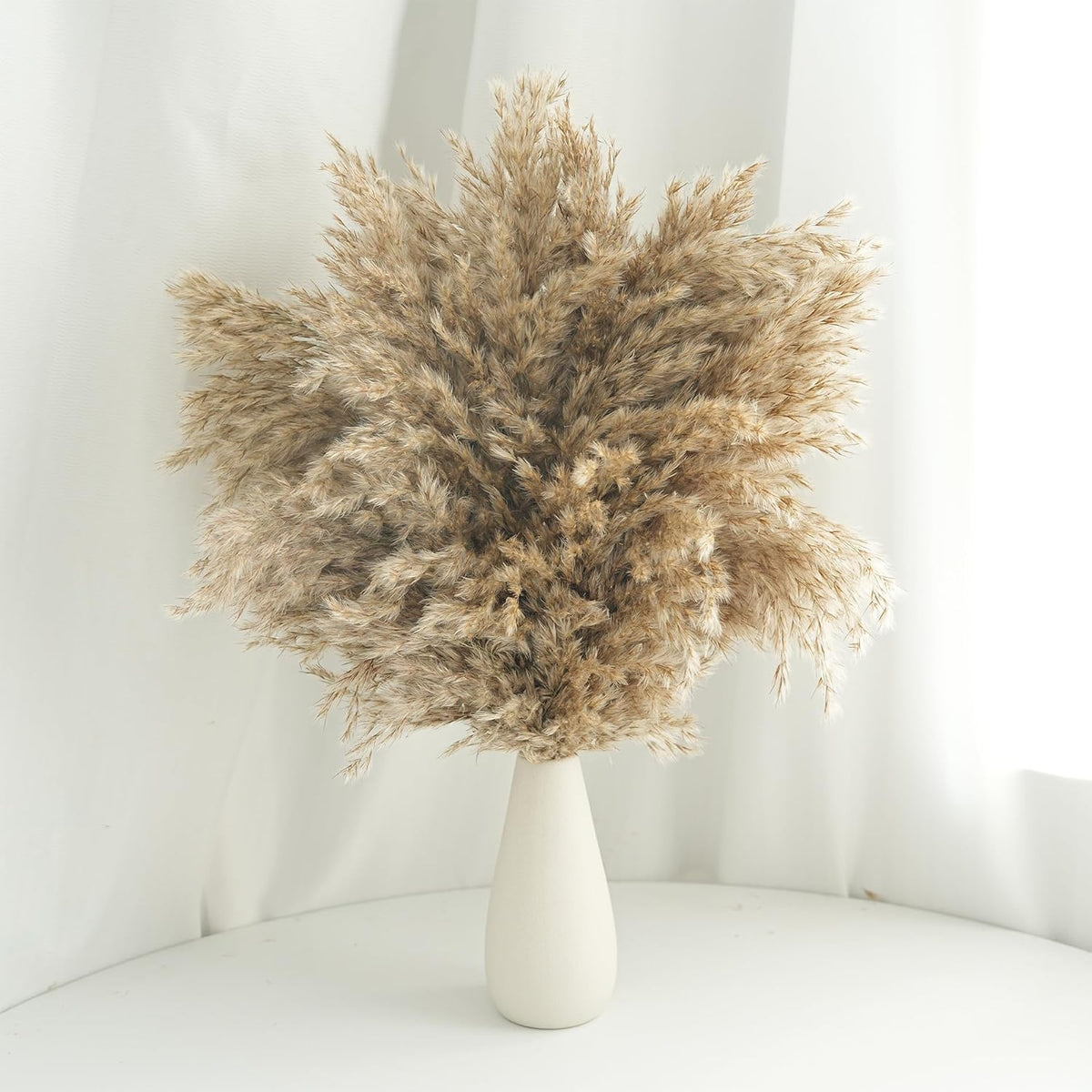17Inch Natural Dried Pampas Grass 30 Stems - Boho Home Decor for Table Centerpieces, Wedding, Floral Arrangements(Natural)