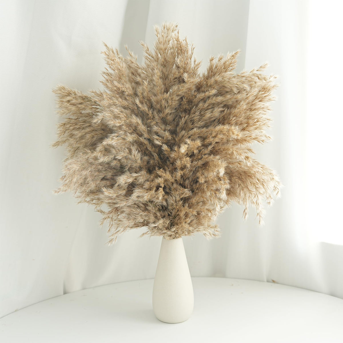 17Inch Natural Dried Pampas Grass 30 Stems - Boho Home Decor for Table Centerpieces, Wedding, Floral Arrangements(Natural)
