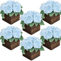 Dusty Blue & White Dining Table Centerpiece Set of 6, Pre-Made