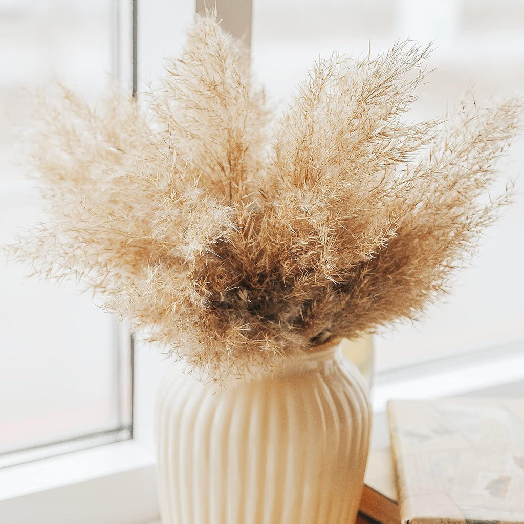 30 PCS Boho Decor, Fluffy Pompas Grass, Natural Dry Pampas Grass Small, Short Pampass Bulk for Boho Room, Coffee Table Decor (17 inch )