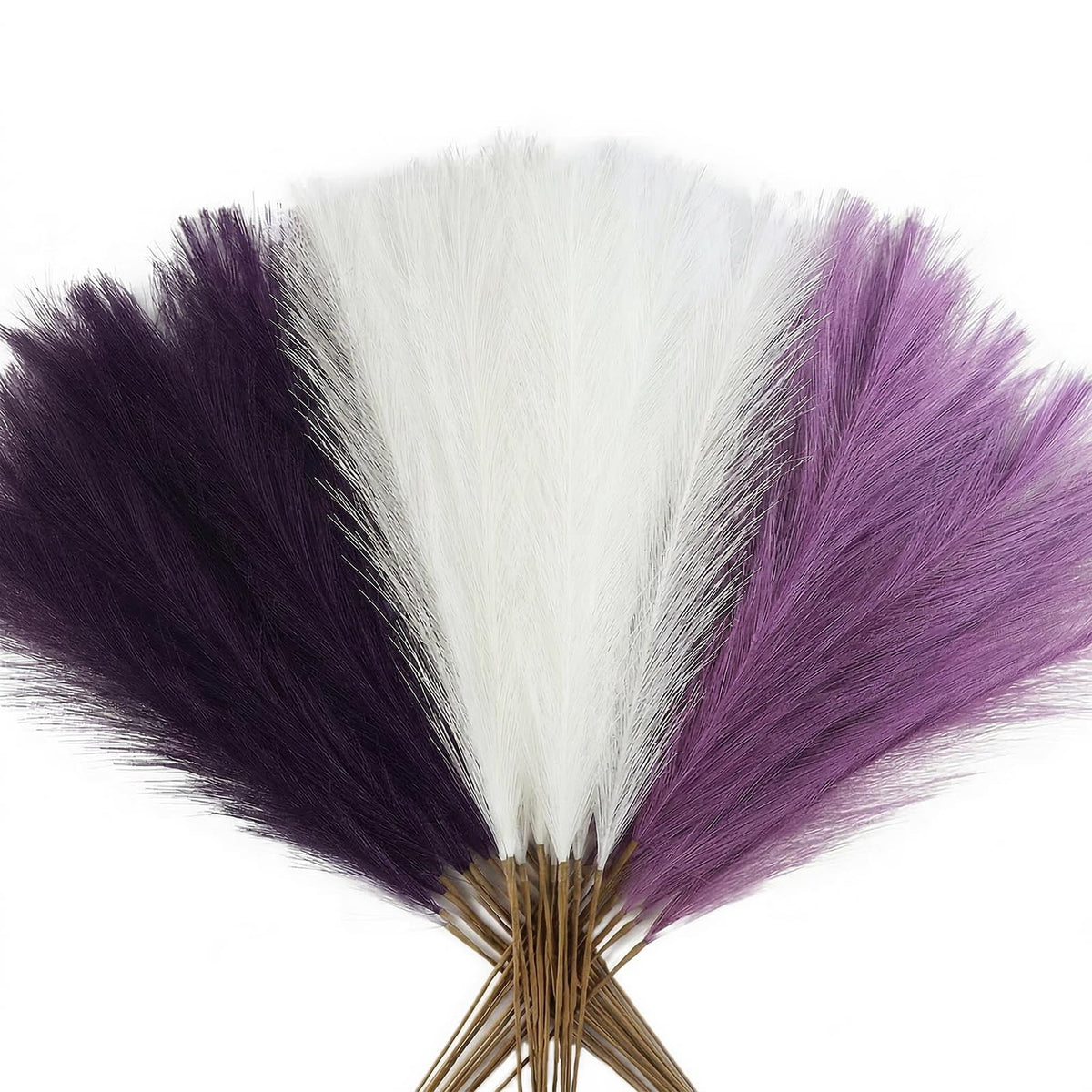 Agusbagli 30pcs Black Faux Pampas Grass Tall, 21.6in Artificial Colored Pompas Grass Short Fluffy Fake Pampas Stems Vase Filler Flower Arrangement for Home Wedding Centerpieces Boho Decor