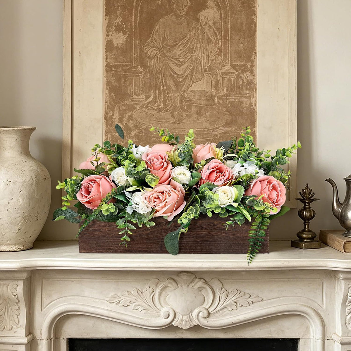 Pink Table Centerpieces for Dining Room - Dusty Rose