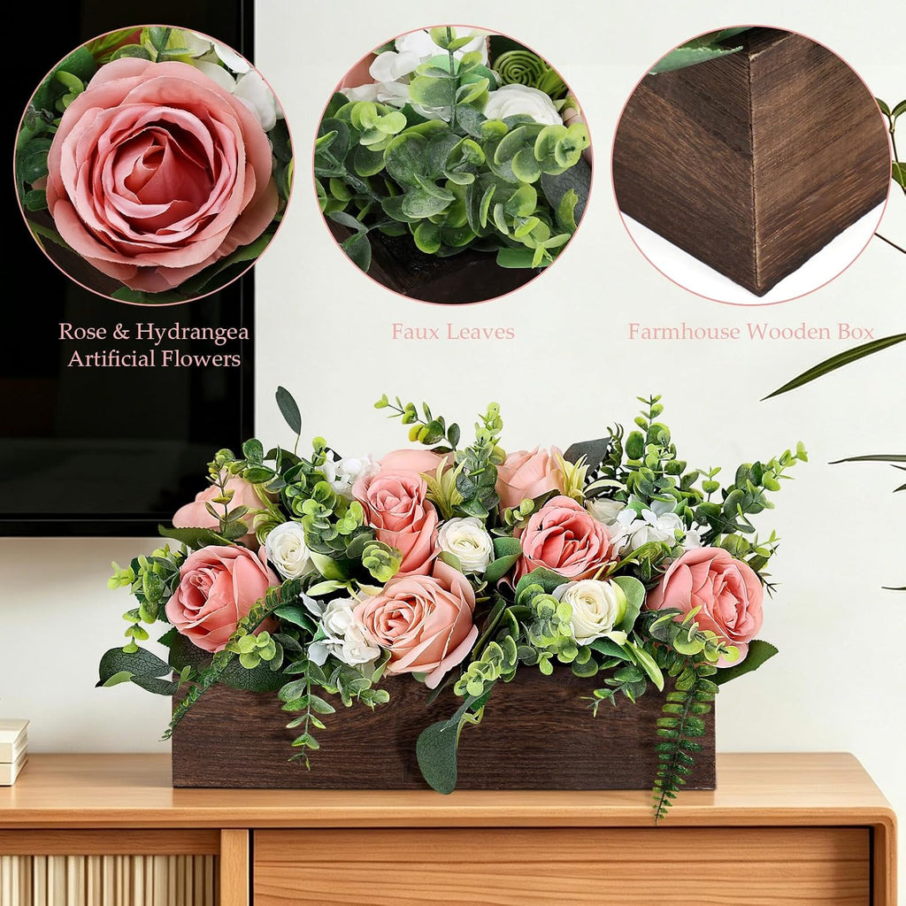 Pink Table Centerpieces for Dining Room - Dusty Rose