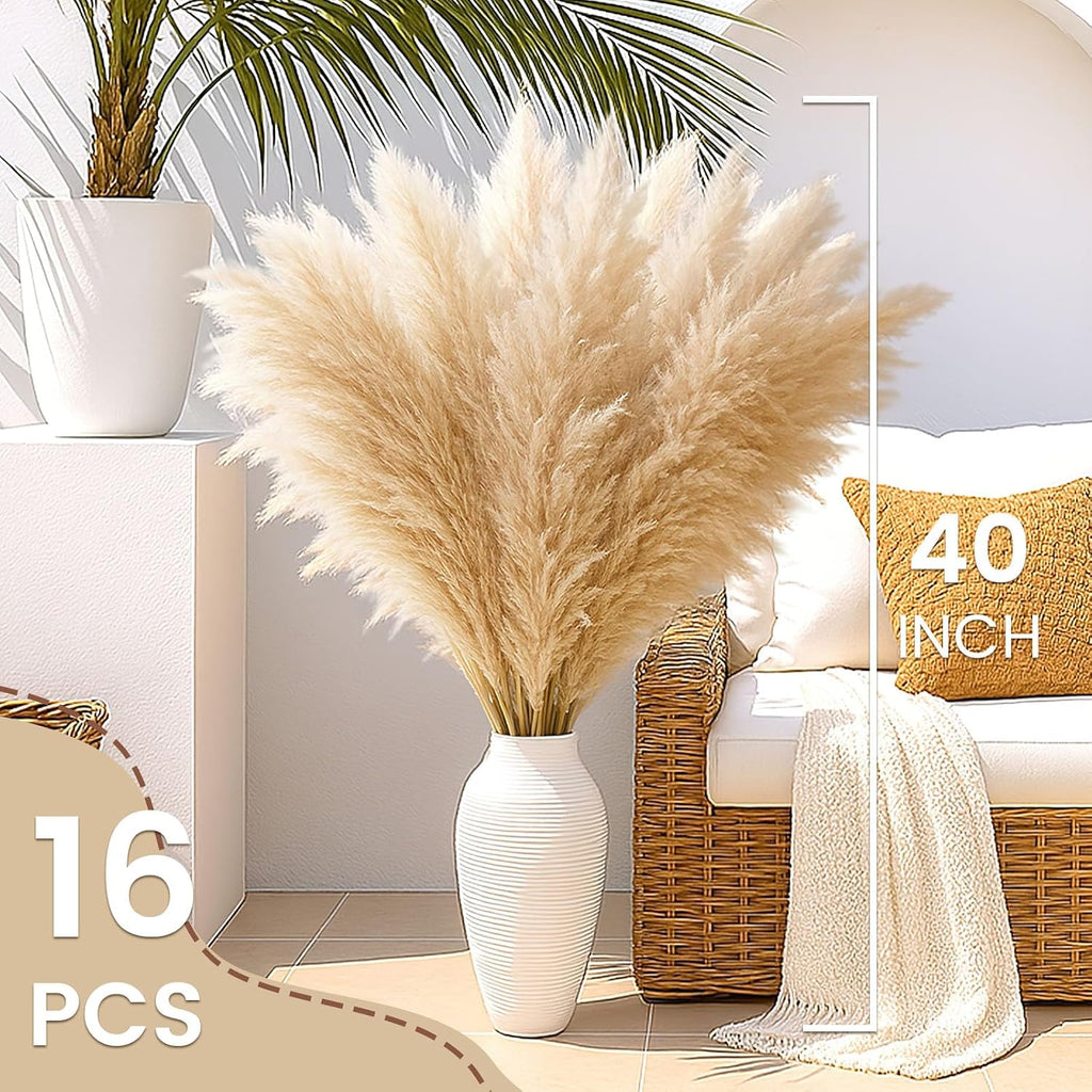 JOHOUSE 16PCS 40'' Tall Pampas Grass for Floor Vase