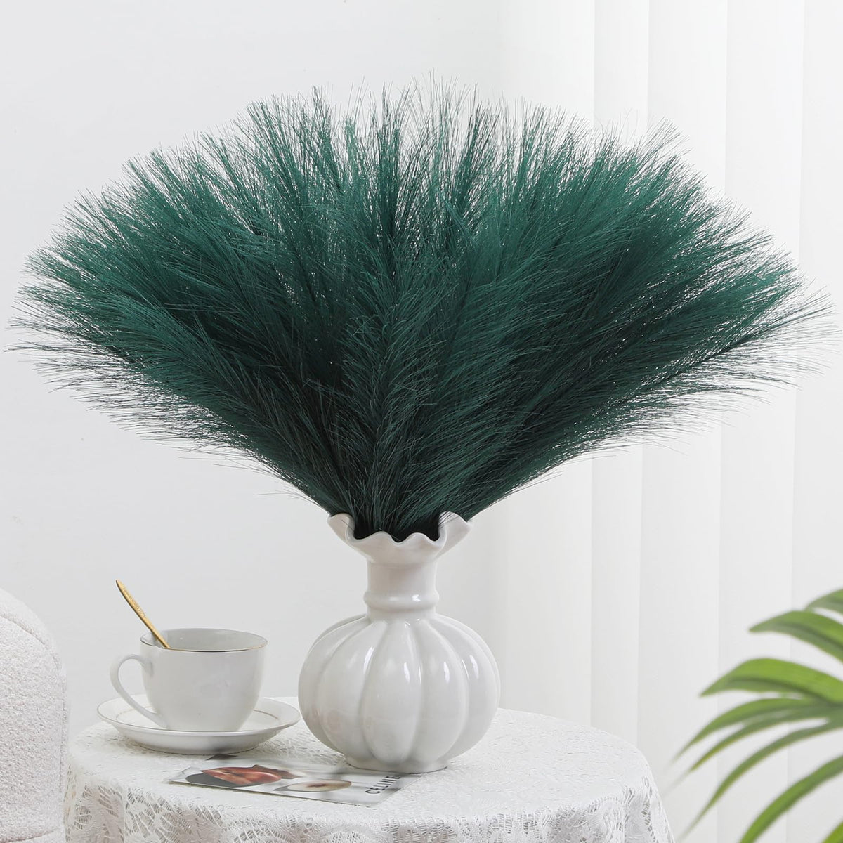 Alecono 30pcs Pampas Grass 17in, Pink Pampas Grass Decor for Home Decoration