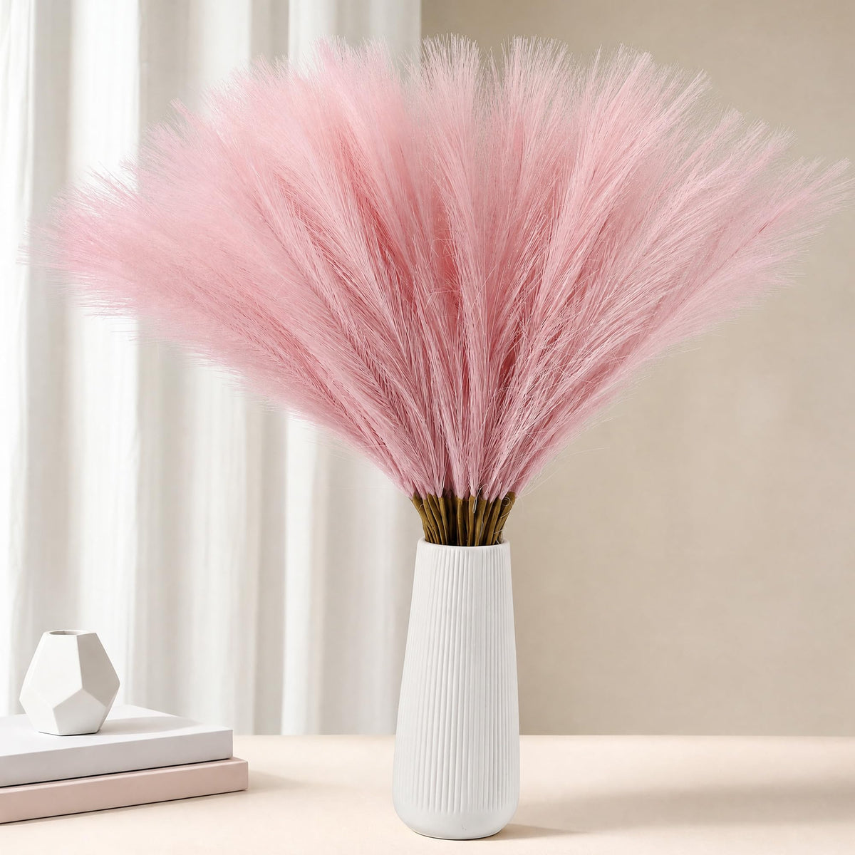 Bpole 36Pcs Black Pampas Grass,21.6 Inch Fluffy Faux Pampas Boho Home Decor