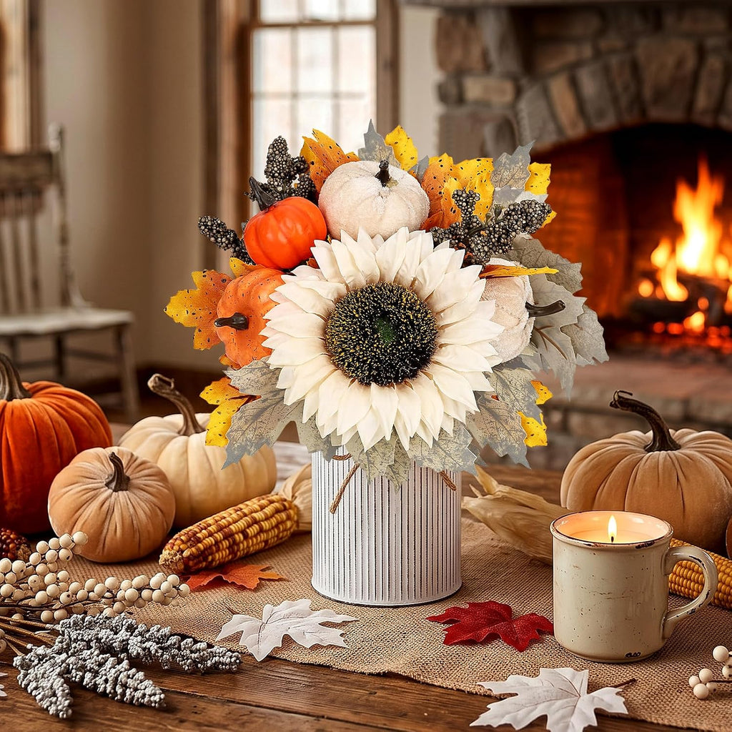 Fall Decor Flower Table Centerpieces, Set of 6 Pre-Made